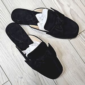 (52-3760) Coutgo Women's Flat Mules Bow Knot Square Closed Toe Sz 7